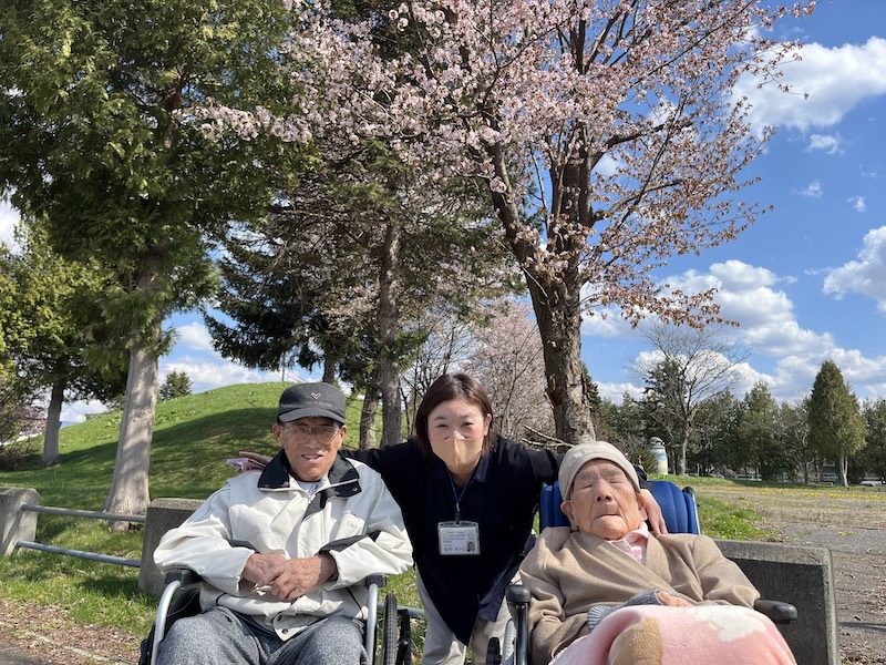 100歳と94歳のお花見